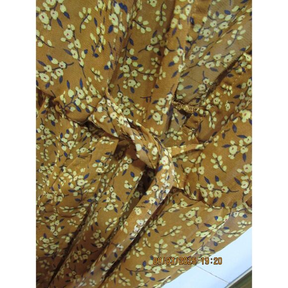 Liberty Lane size M sheer dress overlay ditsy flower floral print fall color tie - Picture 3 of 9